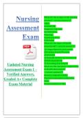 Updated Nursing Assessment Exam 1 &ndash; Verified Answers&comma; Graded A&plus; Complete Exam Material
