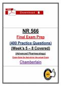 &lpar;Final Exams&rpar; NR 566 Pharmacology &ndash; Chamberlain Package Bundle &lpar;Digital Download&rpar;