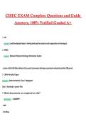 CISEC Exam Actual 2026 &sol; 2027 Questions with Verified Answers Grade A&plus; Guarantee