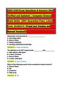 CSCE 2100 Exam Questions & Answers &lpar;Well  Verified and Updated&rpar; &vert; Computer Science  Study Guide &vert;100&percnt; Guarantee Pass&vert; Latest  Exam &comma;Graded A&plus;&vert;Brand new Version and   Newest Version&excl;&excl;&excl;&excl;