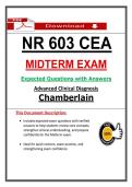 &lpar;Midterm & Final Exams&rpar; NR 603 CEA Chamberlain - Complete Package Bundle &lpar;Digital Download&rpar;