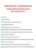 CSET Subtest II &ndash; Certification Exam Actual 2026 &sol; 2027 Questions with Verified Answers Grade A&plus; Guarantee