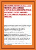 CNOR EXAM NEWEST ACTUAL EXAM TEST BANK COMPLETE