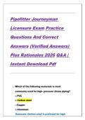 Pipefitter Journeyman Licensure Exam 2026&colon; 100 Practice Questions & Answers &mdash; Complete Study Guide to Pass Your Pipefitter Certification Test with Confidence