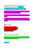 PSP Physical Security Certification Exam Study Guide 2026&sol;2027 COMPLETE QUESTIONS WITH VERIFIED ANSWERS &vert;&vert; GUARANTEED PASS