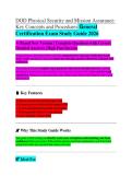 DOD Physical Security and Mission Assurance Exam Study Guide 2026&sol;2027 COMPLETE QUESTIONS WITH VERIFIED ANSWERS