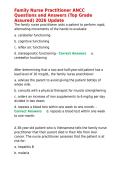 Family Nurse Practitioner ANCC Questions and Answers &lpar;Top Grade Assured&rpar; 2026 Update&period;