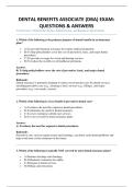 Ahip DENTAL BENEFITS ASSOCIATE &lpar;DBA&rpar; EXAM&colon; QUESTIONS & ANSWERS 2026