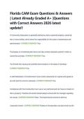 Florida CAM Exam Questions & Answers  &vert; Latest Already Graded A&plus; &vert;Questions  with Correct Answers 2026 latest  update&excl;&excl; 