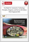 Automotive Technology&colon; Principles&comma; Diagnosis&comma; and Service &lpar;6th Edition&rpar; &ndash; James Halderman &ndash; Complete Test Bank with Questions and Answers