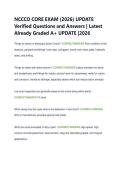 NCCCO CORE EXAM &lpar;2026&rpar; UPDATE  Verified Questions and Answers &vert; Latest  Already Graded A&plus; UPDATE &vert;2026