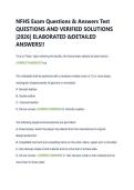 NFHS Exam Questions & Answers Test  QUESTIONS AND VERIFIED SOLUTIONS  &vert;2026&vert; ELABORATED &DETAILED  ANSWERS&excl;&excl; 