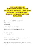 NBME CBSE 2025&sol;2026 &mdash; COMPREHENSIVE BASIC SCIENCE EXAMINATION &vert; COMPLETE ACTUAL EXAM QUESTIONS & VERIFIED CORRECT ANSWERS &vert; A&plus; GRADED &vert; 100&percnt; PASS GUARANTEED