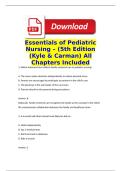 Essentials of Pediatric Nursing &ndash; &lpar;5th Edition&comma; Exam Questions&rpar; &ndash; &lpar;Kyle & Carman&rpar; &ndash; &lpar;Ch&period; 1&ndash;29&rpar; &ndash; Rationales Included