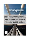 &lbrack;Test Bank&rsqb; Management A Practical Introduction 9th Edition by Kinicki&comma; Williams