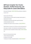 QSP Exam Complete Test&comma; Practice  Questions&comma; Verified Answer Key&comma; and  Study Guide for &lpar;Latest 2026 Edition&rpar; 