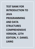 TEST BANK FOR  INTRODUCTION TO  JAVA  PROGRAMMING  AND DATA  STRUCTURES  COMPREHENSIVE  VERSION&comma; 12TH  EDITION&comma; Y&period; DANIEL  LIANG