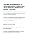 Sage Intacct Implementation EXAM  Questions & Answers&comma; Well Elaborated &vert;  Already Verified Test &vert;100&percnt; Verified  solutions &vert;2026 Latest&excl;&excl; 