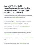 Sports IOT Arthrex EXAM&comma;  comprehensive questions and verified  answers QUESTIONS WITH ACCURATE  ANSWERS &vert; GET IT RIGHT &vert;&excl; 
