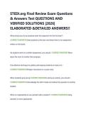 STEDI&period;org Final Review Exam Questions  & Answers Test QUESTIONS AND  VERIFIED SOLUTIONS &vert;2026&vert;  ELABORATED &DETAILED ANSWERS&excl;&excl; 
