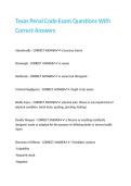 Texas Penal Code Exam Questions With Correct Answers 