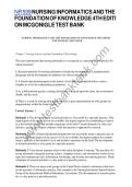 Test Bank for Nursing Informatics and the Foundation of Knowledge&comma; 4th Edition McGonigle &vert; Complete Exam Prep Resource
