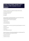 Premier Food Safety Sample Test 1 Questions With Detailed Correct Answers&period;