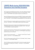 CBSPD Multiple Choice Exam 2025&sol;2026&colon; Questions and Verified Answers Guide