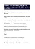 Premier food safety &lpar;SECTION 1-9&rpar; complete questions with 100&percnt; verified answers