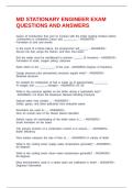 MD STATIONARY ENGINEER EXAM QUESTIONS AND ANSWERS
