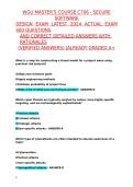 WGU MASTERS COURSE C706 - SECURE SOFTWARE DESIGN EXAM LATEST 2024 ACTUAL EXAM 400 QUESTIONS AND CORRECT DETAILED ANSWERS WITH RATIONALES &lpar;VERIFIED ANSWERS&rpar; ALREADY GRADED A