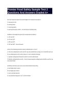Premier Food Safety Sample Test 2 Questions And Answers Graded A&plus;