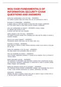 WGU D430 FUNDAMENTALS OF INFORMATION SECURITY EXAM QUESTIONS AND ANSWERS
