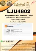 LJU4802 Assignment 2 &lpar;COMPLETE ANSWERS&rpar; Semester 1 2026 - DUE 17 April 2026