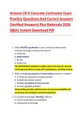 Arizona CR-9 Concrete Contractor Exam  Practice Questions And Correct Answers  &lpar;Verified Answers&rpar; Plus Rationale 2026  Q&A&vert; Instant Download Pdf 