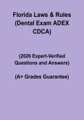 Florida Dental Laws & Rules &lpar;ADEX CDCA Exam&rpar; 2026 &vert; Study & Practice Guide