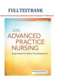 Test Bank for Advanced Practice Nursing&colon; Essentials for Role Development 5th Edition Joel &vert; All Chapters Covered &vert; Instant Download