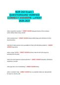 NUR 242 Exam 1 QUESTIONSAND VERIFIED CORRECT ANSWERS LATEST 2026-2027&period;
