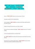 NUR 242 Exam 2 QUESTIONS AND VERIFIED CORRECT ANSWERS LATEST 2026 -2027&period;