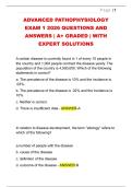 ADVANCED PATHOPHYSIOLOGY  EXAM 1 2026 QUESTIONS AND  ANSWERS &vert; A&plus; GRADED &vert; WITH  EXPERT SOLUTIONS