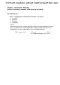 Test Bank Foundations and Adult Health Nursing 9th Edition by Kim Cooper Complete Exam Questions and Answers A&plus;