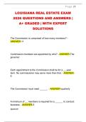 LOUISIANA REAL ESTATE EXAM  2026 QUESTIONS AND ANSWERS &vert;  A&plus; GRADED &vert; WITH EXPERT  SOLUTIONS 