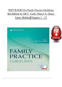 Family Practice Guidelines 6th Edition by Jill Cash&comma; Cheryl Glass & Carolyn Mullen &ndash; Complete Test Bank Questions&comma; Answers & Rationales &lpar;All Chapters&comma; ISBN&colon; 9780826173546&comma; Verified Original&comma; A&plus; Study Resource&rpar;