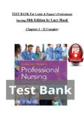 Leddy & Pepper&rsquo;s Professional Nursing 10th Edition by Lucy Hood &ndash; Complete Test Bank Questions&comma; Answers & Rationales &lpar;All Chapters&comma; ISBN&colon; 9781975172626&comma; Verified Original&comma; A&plus; Study Resource&rpar;