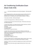 Air Conditioning Certification Exam &lpar;Exam Code A-02&rpar; 2026&sol;2027  Questions and Verified Solutions  