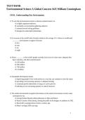 Test Bank Environmental Science A Global Concern 16th Edition by William Cunningham Complete Exam Questions and Answers 2026 A&plus;