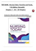 Nursing Today&colon; Transition and Trends 11th Edition by Sandra M&period; Zerwekh &ndash; Complete Test Bank Questions&comma; Answers & Rationales &lpar;All Chapters&comma; ISBN&colon; 9780323810159&comma; Verified Original&comma; A&plus; Study Resource&rpar;
