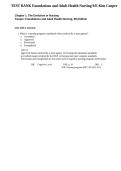 Test Bank Foundations and Adult Health Nursing 9th Edition by Kim Cooper Complete Exam Questions and Answers A&plus;