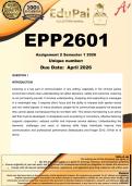 EPP2601 Assignment 2 &lpar;COMPLETE ANSWERS&rpar; Semester 1 2026 - DUE  April 2026