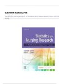 Test Bank - for Statistics for Nursing Research A Workbook for Evidence-Based Practice 3rd Edition by Susan K&period; Grove&comma; All Chapters &vert; Complete Guide A&plus;